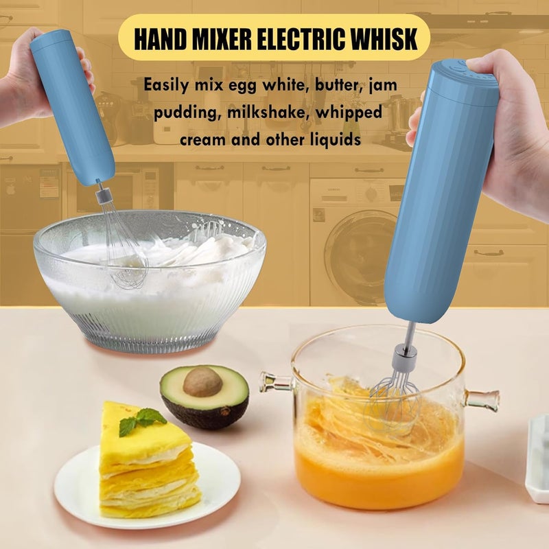 PowCube 4-in-1 Electric Hand Mixer, Electric Whisk, Mini Onion Chopper 10Oz, Small Cordless Hand Blender, Milk Frother Wand for Coffee, Matcha, 4 Speed Rechargeable Food Processor for Baby Food Maker - Image 4